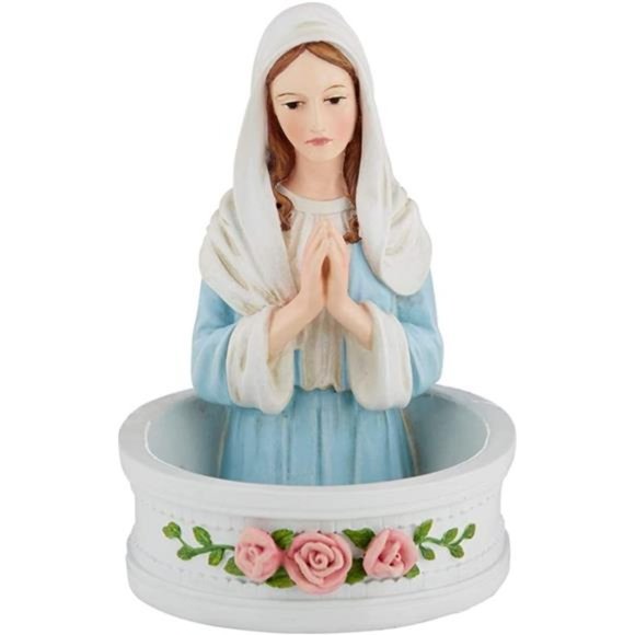 Autom Religious Madonna Rosary Holder Statue, Catholic Home Decor, 5 Inch - Picture 1 of 4